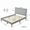 thumbnail image 3 of Solid Wood Platform Upholstered Headboard Queen Bed, 3 of 10