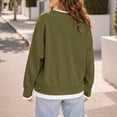 thumbnail image 7 of Mockneck Sweatshirt Nelozsy Women’s Oversized Sweatshirts Crewneck Pullover Long Sleeve Fall Tops Army Green XL, 7 of 7