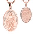 thumbnail image 1 of Collar Eusense con Medalla Milagrosa de la Virgen María bañada en oro rosa, 1 of 8