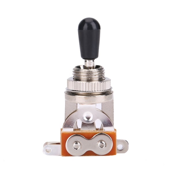 1Pc Guitar 3 Way Toggle Switch Replacement, Durable Metal 3 Way Toggle Switch with Black Tip Part for LP Style Electric Guitar