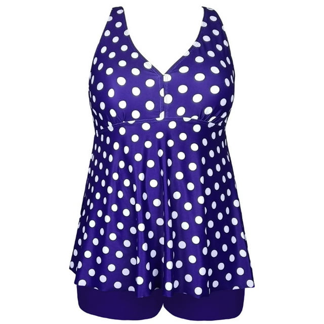 HAWEE Womens Plus Size Tankini Swimsuits with Shorts Two Piece Bathing Suit Floral Printed Swimwear