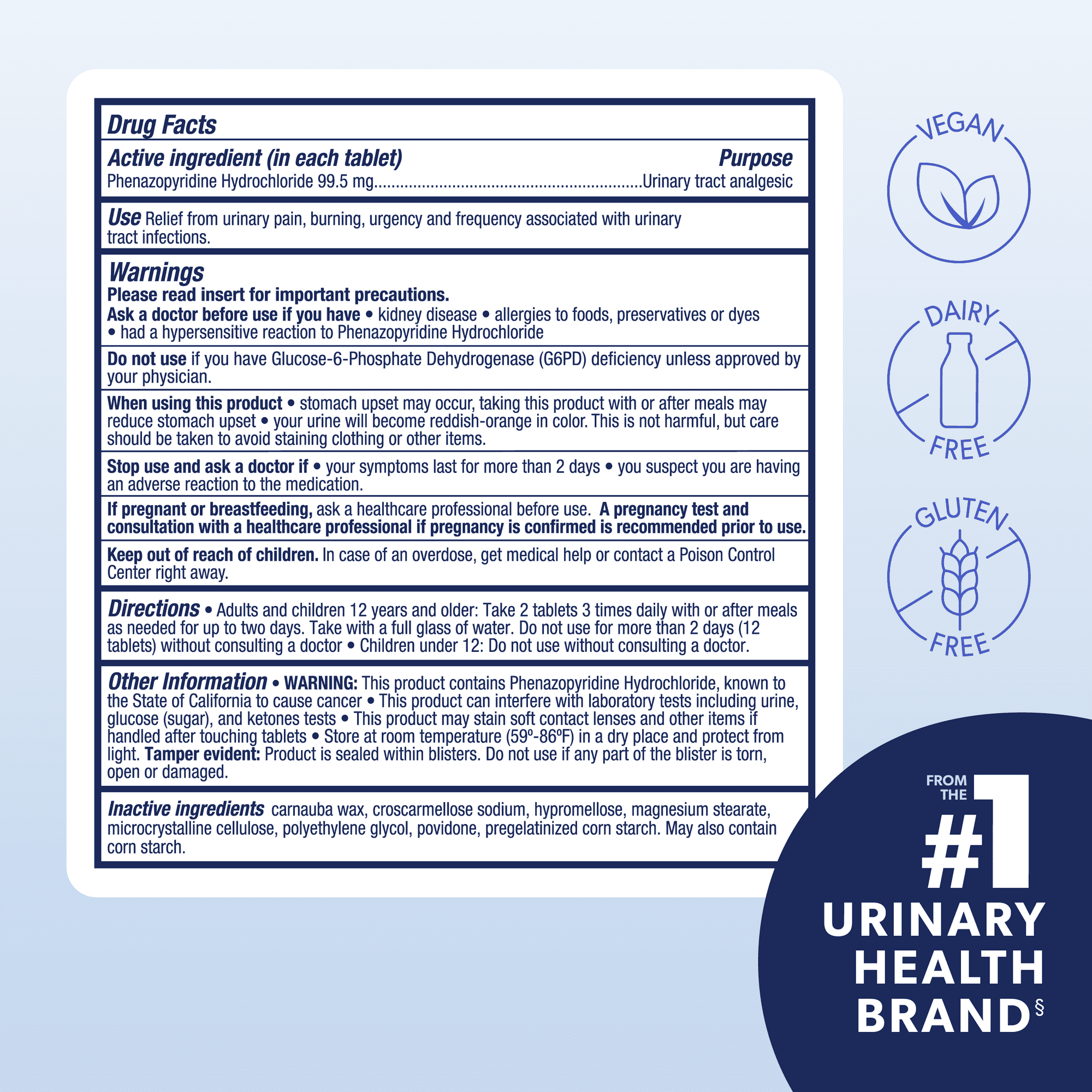 AZO Urinary Pain Relief Maximum Strength Tablets, Promotes Fast Relief for UTI Pain & Burning, FSA/HSA Eligible, 12 Count