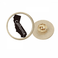 thumbnail image 1 of The United States California Map Outline Round Metal Golden Pin Brooch Clip, 1 of 3