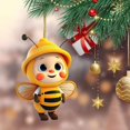 thumbnail image 3 of 2D Acrylic Flat Printing Cartoon Cute Bees Car Ornament Rear View Mirrorr Pendant Tree Window Hangings Decor Creative Ornament, 3 of 4
