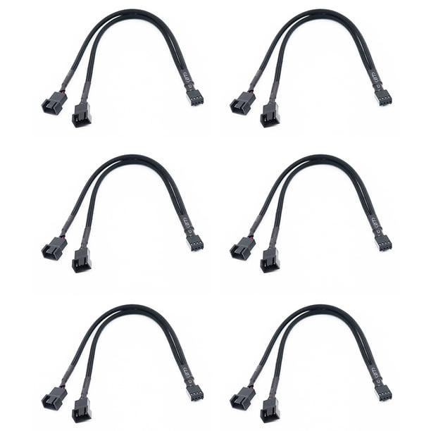 6X Cable De 1 Una 2 VíAs Y Divisor En Y 3/4 PWM Conector Macho Ventilador Computadora PC Cable De Adaptador De ExtensióN De Ventilador