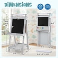 thumbnail image 5 of Resenkos 3-in-1 Double-Sided Kids Art Easel: Chalkboard & Whiteboard - Gray, 5 of 8