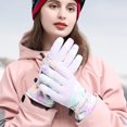 thumbnail image 5 of Guantes de esquí de invierno para mujer: a prueba de viento, impermeables, pantalla táctil, antideslizantes, cierre de gancho y bucle ajustable, adecuados para esquiar, andar en bicicleta, camina, 5 of 5