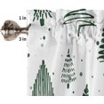 thumbnail image 5 of Christmas Kitchen Curtain Set Christmas Trees Snow Rod Pocket Kitchen Tier Curtains Valance Set 3 Piece Green White Christmas Window Curtain Valance Tier Set 54 in x 36 in, 5 of 5