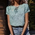 thumbnail image 6 of HONHUZH Womens Tops,Women Casual Spring O-Neck Pullover Solid Short Sleeve Blouse T-shirt Tops, 6 of 7