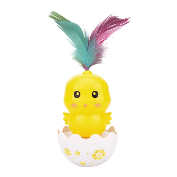 BESTSKY 2026 New Cute Chick Toy Interactive Automatic Rotating Running Teaser Pet Cat Funny Toy Cat Stick Feather Toys for Cats