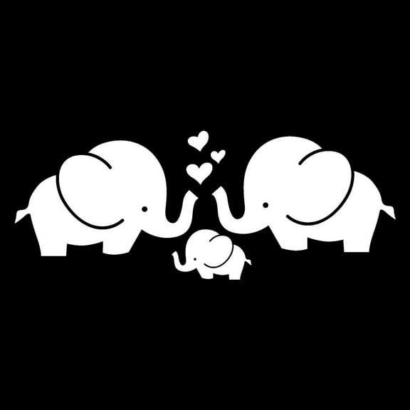 Openpig Large Cute Elephant Family with Hearts Wall Decals Baby Nursery Decor Kids Room Wall Stickers