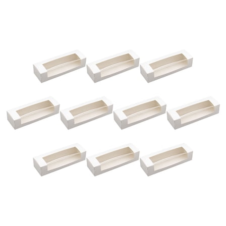 IBASETOY 10Pcs Rectangular Cake Box For Party White 300G Cardboard