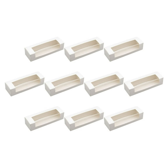 IBASETOY 10Pcs Rectangular Cake Box For Party White 300G Cardboard