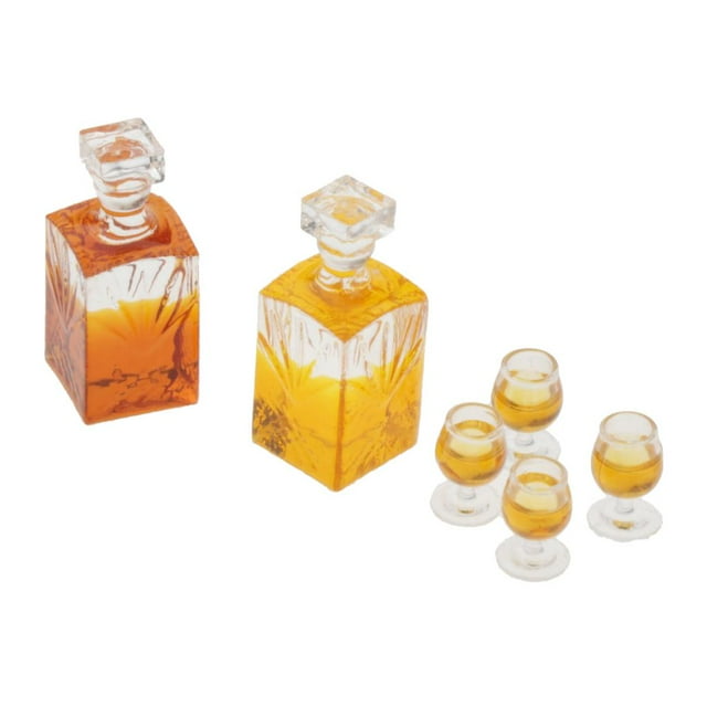 1:12 Whisky Miniatura Set de taza Zulema Mini botellas de vino Motorhouse Mini