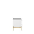 thumbnail image 5 of Manhattan Comfort Jasper Engineered Wood Nightstand in White Gloss/Gold, 5 of 9