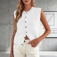 thumbnail image 2 of Ruimatai Women's Summer Sleeveless Short Cardigan Knit Vest Casual Single Breasted Lightweight Comfortable Versatile Top, 2 of 5
