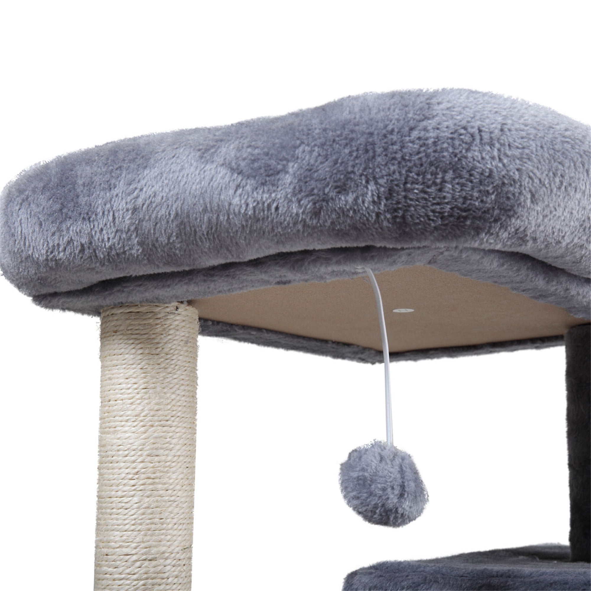 Senbabe 60" Multi-Level Cat Tree Tower with Condo for Large/Midium Cats, Light Gray