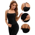 thumbnail image 3 of Unique Bargains Women's Spaghetti Strap Tank Top Basic Undershirt Ribbed Camisole M Black, 3 of 6