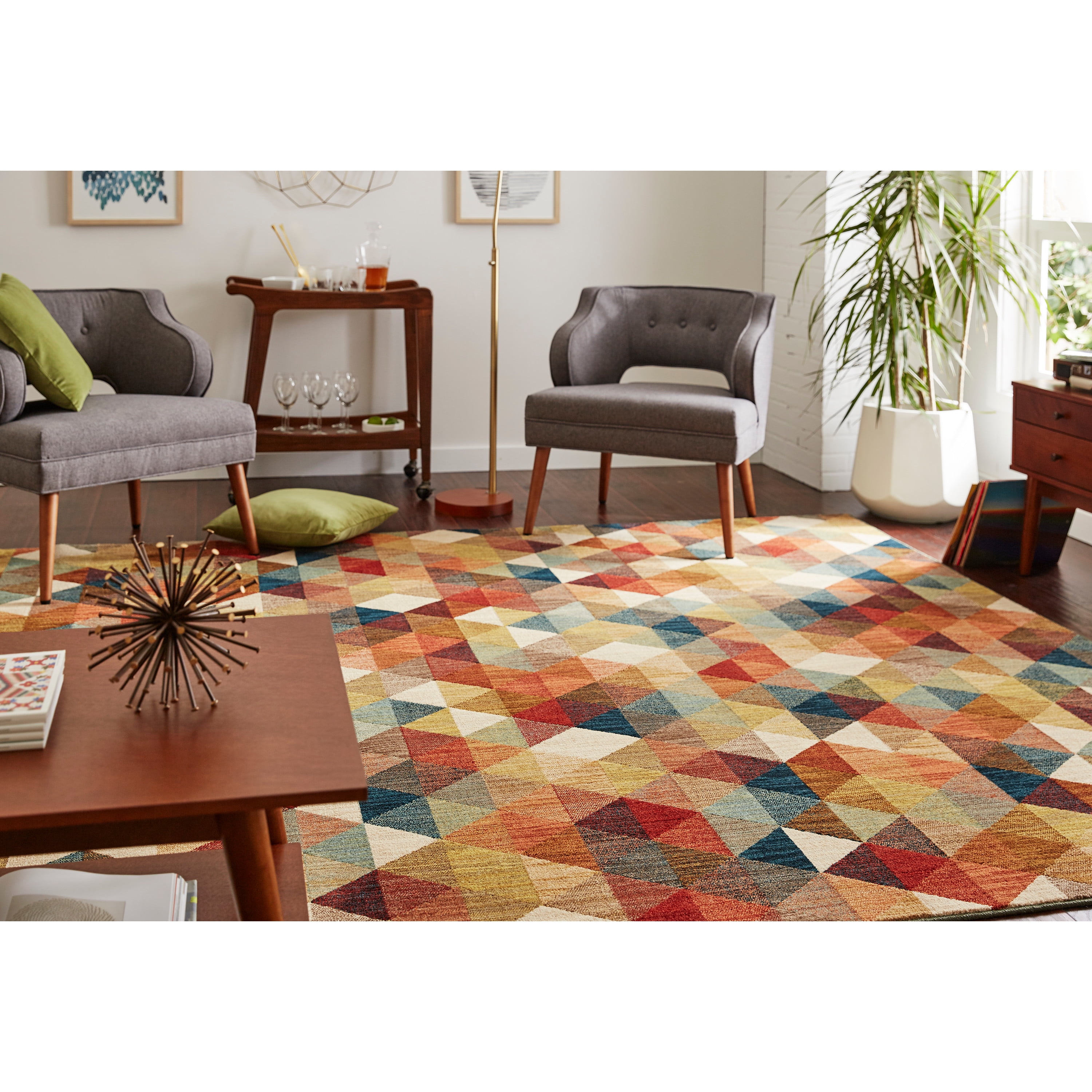 Mohawk Home Studio Diamonte Multi Woven Area Rug, 5'3"x7'10", Orange