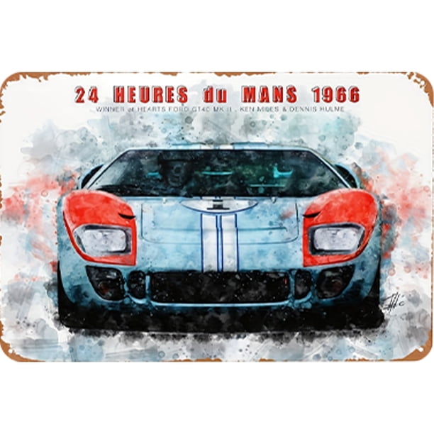 Placa Metal Vintage para Coche Pintura Hierro Rectangular Arte Pared Bar El 30x20cm