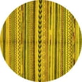 thumbnail image 1 of Ahgly Company Indoor Round Abstract Yellow Modern Area Rugs, 6' Round, 1 of 4