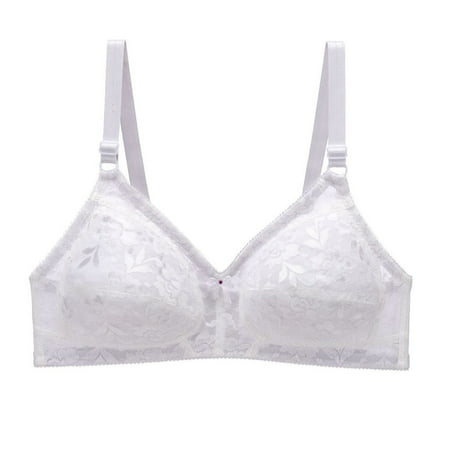 Savings SMihono Womens Sexy Floral Lace Bra Wireless Sheer Bralette See Through Lingerie Full Coverage Unlined Wirefree Everyday Bras White XXL