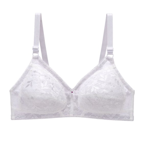 Nilvkv No Underwire Bras for Women, Everyday Bras, Solid Wireless Back Hook Backless Seamless Push Up Open Back Everyday Bra White 38BCD