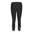 thumbnail image 3 of Plus Size Spandex Leggings Womens High Waist Stretchy Flower Cut Out Bottom Capri Legging Workout Yoga Pants (5XL, Black), 3 of 5