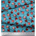 thumbnail image 3 of Soimoi Rayon Fabric Heart,Leaves & Cherry Fruits Print Sewing Fabric Yard 56 Inch Wide, 3 of 3