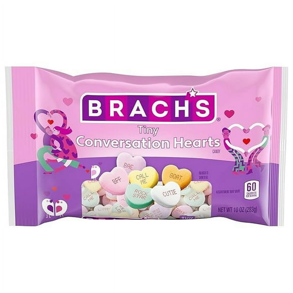 Brach's Tiny Conversation Hearts, Valentine's Day Candy, Heart Shaped Candy, 10 Ounce