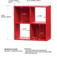 thumbnail image 3 of Kings Brand Furniture 4 shelf Children's Bookcase Organizer for Playroom, Bedroom, Nursery School (Green), 3 of 5