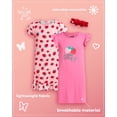 thumbnail image 4 of dELiA*s Girls Nightgowns Ruffle Trim Short Sleeve Pajama Sleep Dress with Hair Scrunchie 2 Pack, 4 of 8