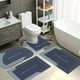 thumbnail image 5 of Juego de alfombras para baño, Super absorbente, antideslizante, fácil de limpiar, tamaño grande, color azul, 5 of 6