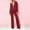 Set-232Red, variant on LEWKW Women's Elegant 2 Piece Blazer Sets Long Sleeve Gold Button Jacket And Wide Leg Trousers Matching Sets formal Chic Business Work Office Suits
