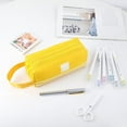 thumbnail image 4 of Soft Pencil Case,Colored Pencil Pouch Cute Pencil Box Zipper Pouch Pencil Bag,Pencil Holders Aesthetic Supplies Classroom Must Haves Hard Shell Pencil Case Pen, Pencil & Marker Cases Khaki, 4 of 9