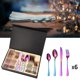thumbnail image 4 of Juego de cubiertos de 24 piezas para 6 cuchillo 6 6 tenedore 6 s de té Caja cubiertos de cocina de acero inoxidable Sunnimix tenedor cuchara de cena, 4 of 8