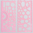 thumbnail image 3 of Yazoeia 2Pcs Student Ruler Multifunctional Drawing Stationery Multi Shaped Hollowed-Out Geometry Ruler with Protractor for School Plastic CJC912-140946, 3 of 8