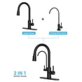thumbnail image 6 of DAYONE Matte Black Kitchen Faucet with Drinking Purfied Water Faucet, 3 Holes High Arc 3 in 1 Sink Tap Stainless Steel, Two-Handle 3-Way Pull Down Sprayer, (Without System), 6 of 8