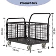 thumbnail image 6 of Heavy Duty 1800 lbs Platform Truck with Cage, 5-in-1 Foldable Push Cart Dolly, Large Flatbed Hand Truck for Grocery, Laundry, Stall & Storage, 6 of 7