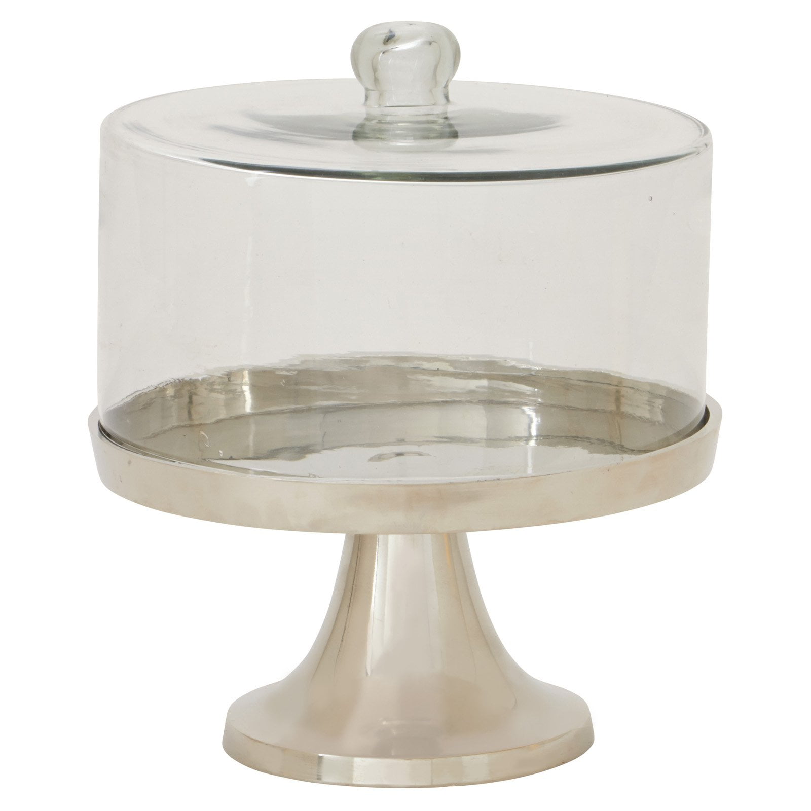 DecMode Aluminum Cake Plate with Glass Lid