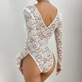 thumbnail image 6 of WMTBSRSW Women's Long Sleeve Bodysuit Floral Lace V Neck Bodysuit Top Backless Going Out Leotard Tops, 6 of 6