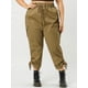 thumbnail image 2 of Pantalones Cargo Con Bolsillos CintuElástiCon Cordón TalGrande PaMujer Caqui XXL, 2 of 6