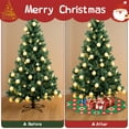 thumbnail image 4 of 30 Inch Christmas Tree Skirt – Velvet Plush Tree Mat, Soft Thickened Polyester with Red Ties, Single-Sided Printing, Available in 30in/36in/48in, Perfect for Holiday Xmas Tree Decoration, 4 of 7