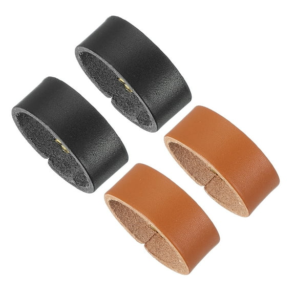 Uxcell Leather Loop Keeper, 4 Pcs Leather Loops Belt Keeper Loops Retainer Straps Replacement for 1.3 Inch Wide Belts/Straps, Black/Earthy Yellow