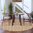 thumbnail image 3 of Round Rug 6Ft Washable Non-Slip, Brown Floral Circle Area Rugs for Living Room Bedroom, Vintage Rustic Flowers Botanical Spring Indoor Floor Mats Carpet Runner for Home Decor Aesthetic, 3 of 8