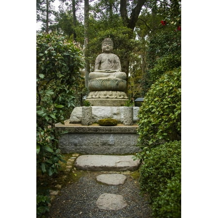 Buddha Statue in the Ryoan-Ji Temple, UNESCO World Heritage Site, Kyoto, Japan, Asia Print Wall Art By Michael