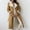 Khaki, variant on Women's Plus Fleece Jacket Warm Long Coat Casual Elegant Comfortable Soft Stylish Winter Outerwear for Everyday Wear Coffee S