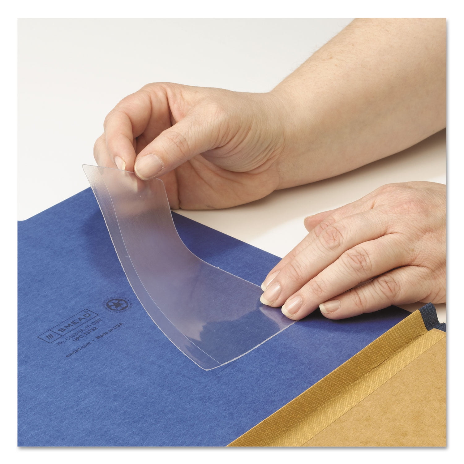 Smead Self-Adhesive Poly Pockets, Top Load, 5-5/16 x 3-5/8, Clear, 100/Box (68153)