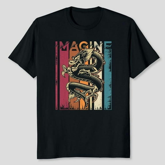 Imagine Dragon Vintage Cool Art Graphic T-Shirt, Sizes S-5XL, Tbun
