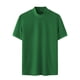 thumbnail image 5 of Camiseta de manga corta con cuello alto de punto para hombre - Diseño plisado de color liso, poliéster, informal/casual, lavable a máquina, 5 of 5